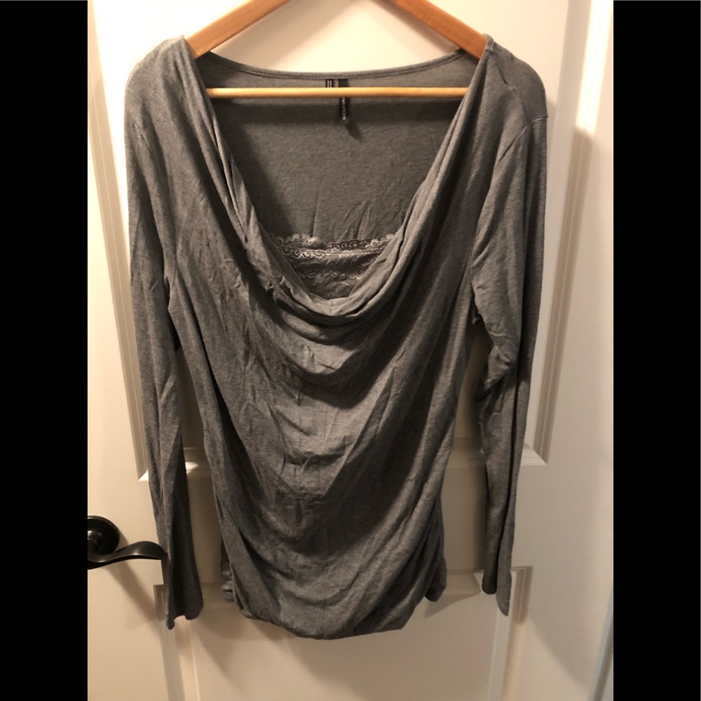 Drape long sleeve blouse